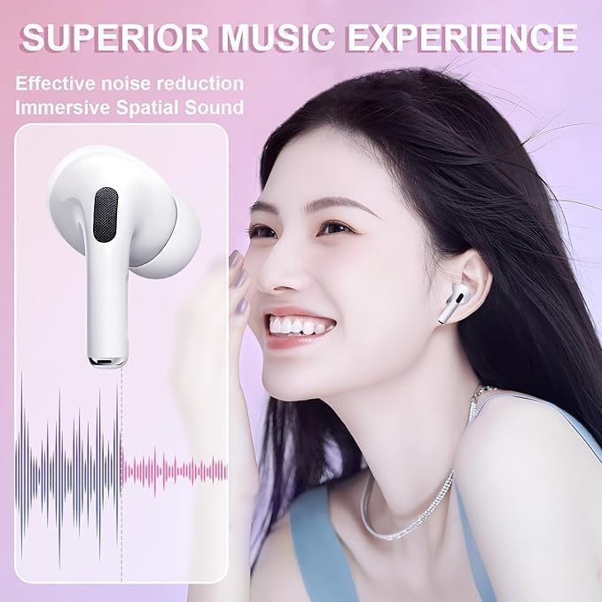 Ear Buds Wireless Earbuds AirBuds Pods 2026 New Bluetooth Headphones with Noise Reduction,in-Ear Ear Buds Sport Earphones IPX7 Waterproof Auto Pairing Fast Charging Headsets,for Android/IOS/AirPods