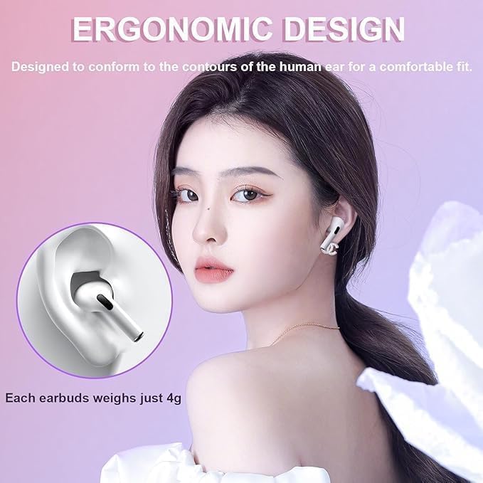 Ear Buds Wireless Earbuds AirBuds Pods 2026 New Bluetooth Headphones with Noise Reduction,in-Ear Ear Buds Sport Earphones IPX7 Waterproof Auto Pairing Fast Charging Headsets,for Android/IOS/AirPods