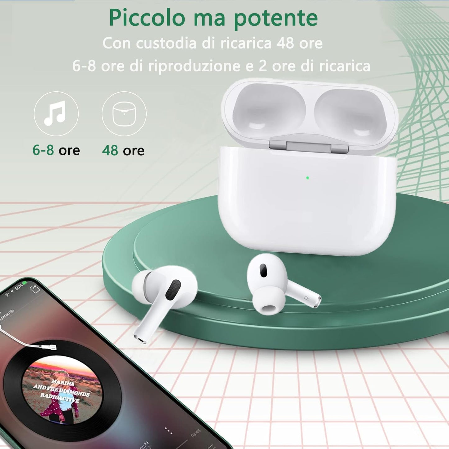 Ear Buds Wireless Earbuds AirBuds Pods 2026 New Bluetooth Headphones with Noise Reduction,in-Ear Ear Buds Sport Earphones IPX7 Waterproof Auto Pairing Fast Charging Headsets,for Android/IOS/AirPods