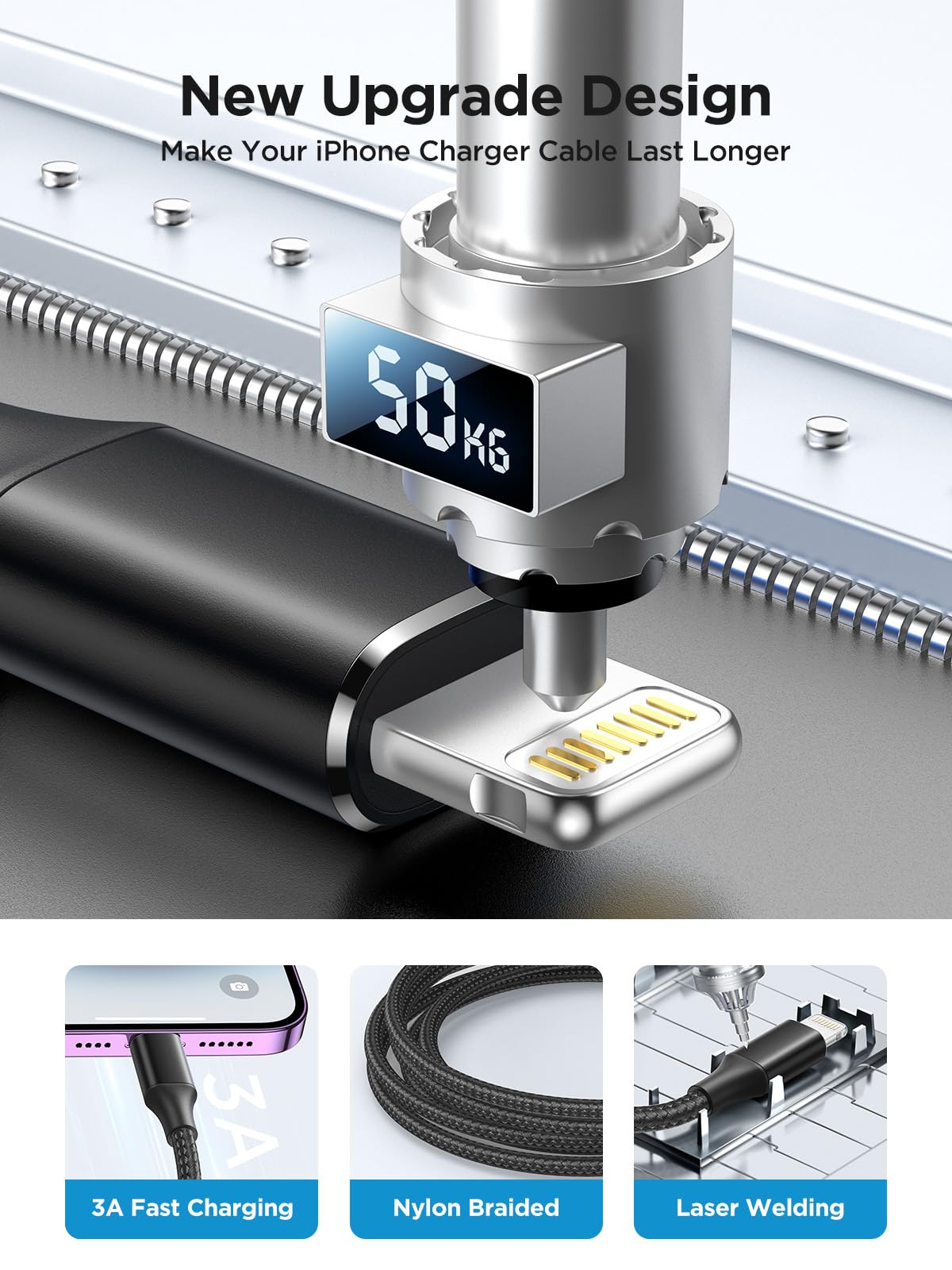 iPhone Charger Cable 2M, MFi Certified Lightning Cable Fast Charging iPhone Charger Nylon USB iphone Charging Cable Lead for iPhone 14 13 12 11 Pro Max XS XR X 8 7 6 Plus 5 SE,iPad