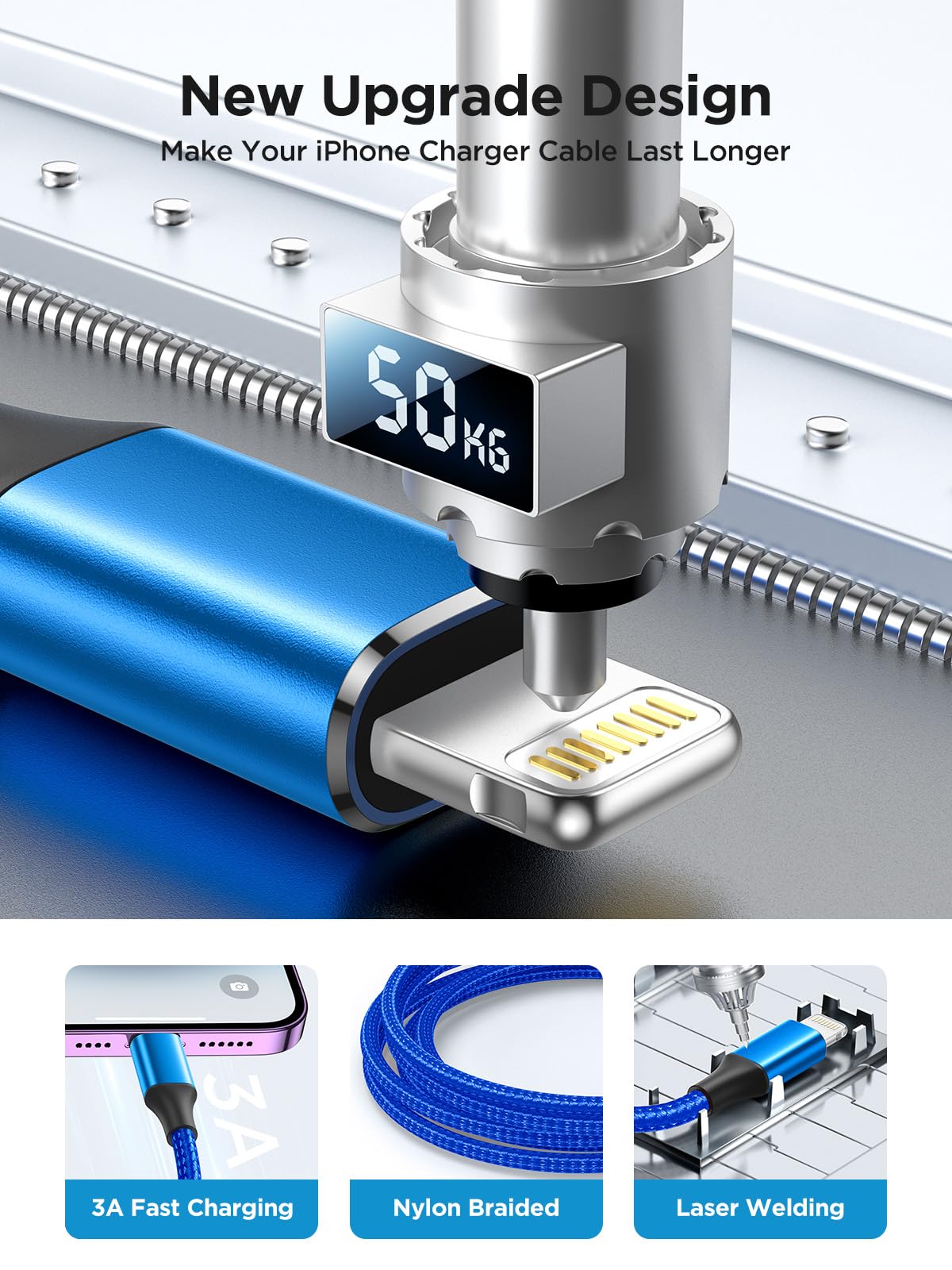 iPhone Charger Cable 2M, MFi Certified Lightning Cable Fast Charging iPhone Charger Nylon USB iphone Charging Cable Lead for iPhone 14 13 12 11 Pro Max XS XR X 8 7 6 Plus 5 SE,iPad