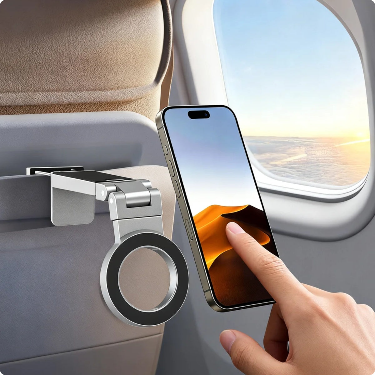 Magnetic Phone Stand For Travel, 360 Rotatable Foldable Desk Holder With N52 Strong Magnets, Portable Magsafe Compatible Mount For Airplane Train Car And Home Office