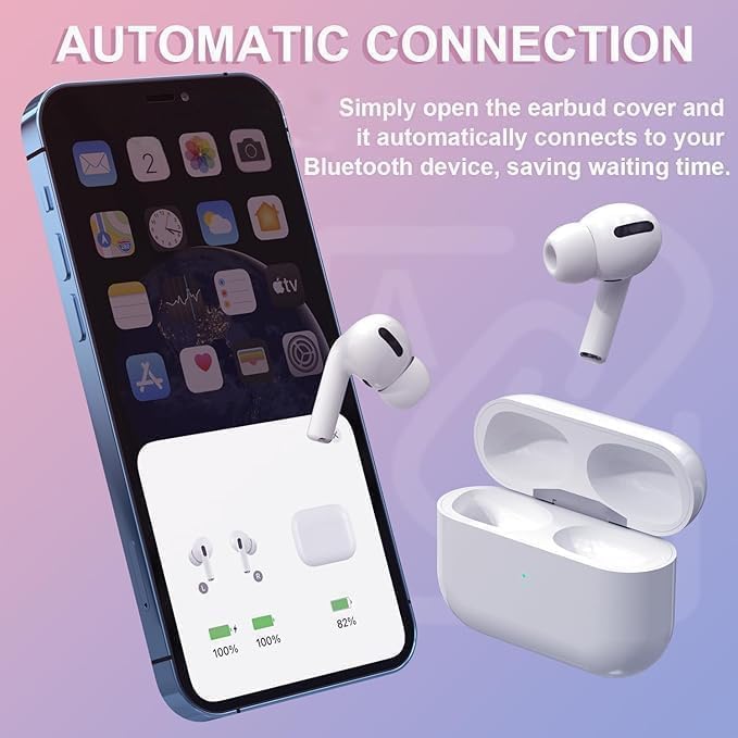 Ear Buds Wireless Earbuds AirBuds Pods 2026 New Bluetooth Headphones with Noise Reduction,in-Ear Ear Buds Sport Earphones IPX7 Waterproof Auto Pairing Fast Charging Headsets,for Android/IOS/AirPods