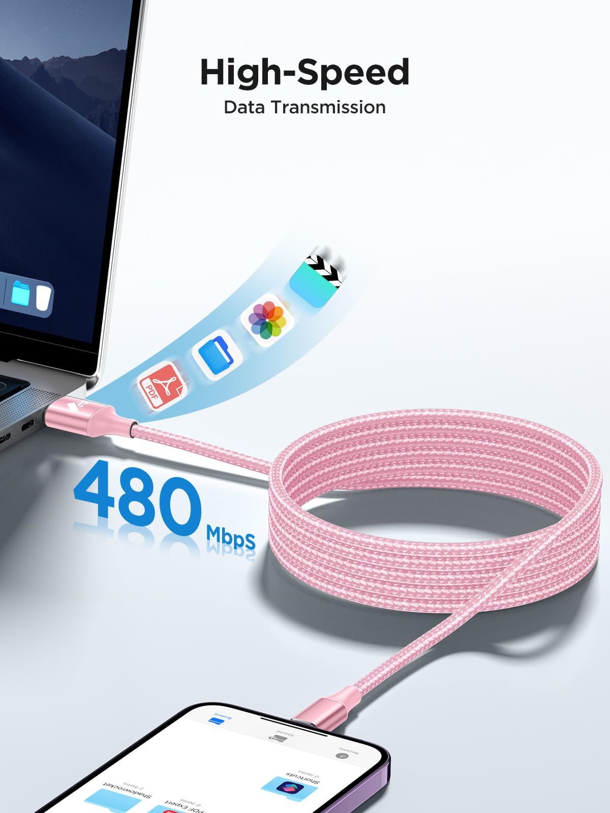 iPhone Charger Cable 2M, MFi Certified Lightning Cable Fast Charging iPhone Charger Nylon USB iphone Charging Cable Lead for iPhone 14 13 12 11 Pro Max XS XR X 8 7 6 Plus 5 SE,iPad