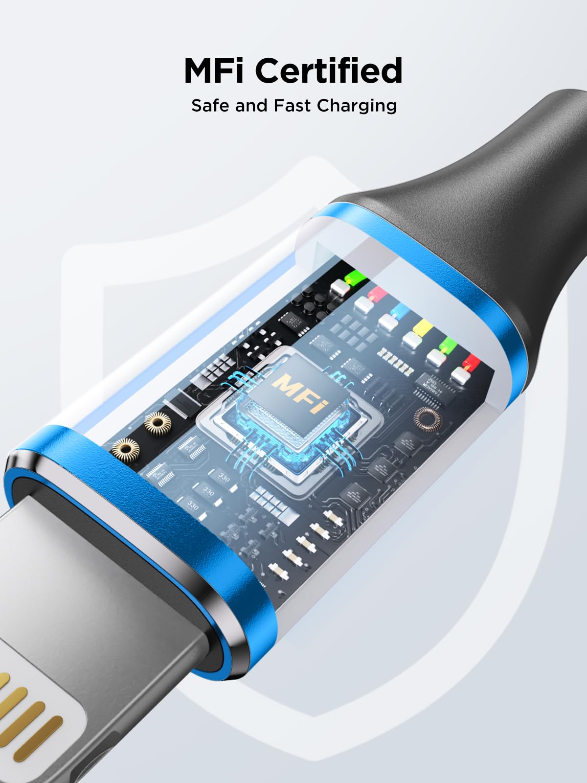 iPhone Charger Cable 2M, MFi Certified Lightning Cable Fast Charging iPhone Charger Nylon USB iphone Charging Cable Lead for iPhone 14 13 12 11 Pro Max XS XR X 8 7 6 Plus 5 SE,iPad