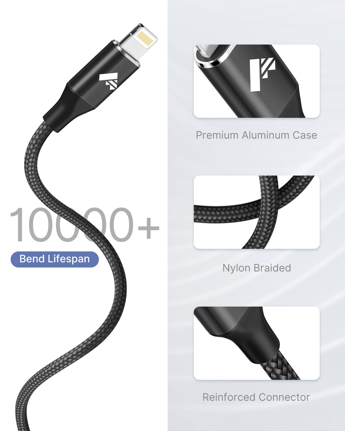 iPhone Charger Cable 2M, MFi Certified Lightning Cable Fast Charging iPhone Charger Nylon USB iphone Charging Cable Lead for iPhone 14 13 12 11 Pro Max XS XR X 8 7 6 Plus 5 SE,iPad