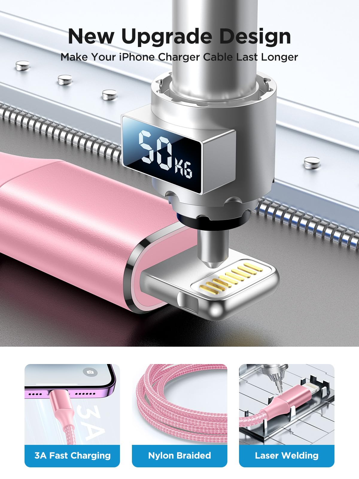 iPhone Charger Cable 2M, MFi Certified Lightning Cable Fast Charging iPhone Charger Nylon USB iphone Charging Cable Lead for iPhone 14 13 12 11 Pro Max XS XR X 8 7 6 Plus 5 SE,iPad